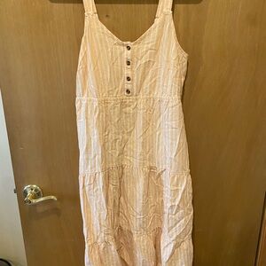 Peach Button-Front Sundress